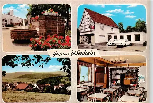 AK / Ansichtskarte 73873394 Udenhain_Brachttal Brunnen Panorama Gasthaus Gaststube 