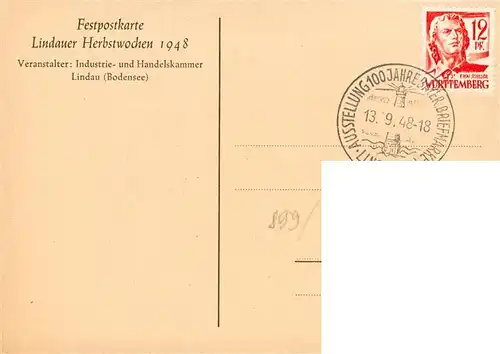 AK / Ansichtskarte  Lindau__Bodensee Lindauer Herbstwochen Kulturelle Veranstaltungen Hafeneinfahrt Festpostkarte Sonderstempel 