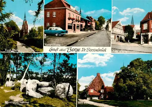 AK / Ansichtskarte  Bersenbrueck Ev Kirche Hauptstrasse Kath Kirche Huenengrab Hekese Stift Boersteig Bersenbrueck