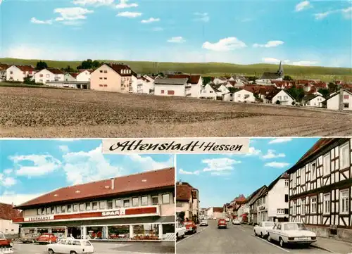 AK / Ansichtskarte  Altenstadt_Hessen Panorama Lebensmittel Geschaeft Strassenpartie Altenstadt_Hessen