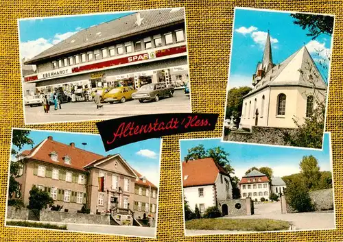 AK / Ansichtskarte 73873460 Altenstadt_Hessen Lebensmittel Geschaeft Kirche Rathaus  Altenstadt_Hessen