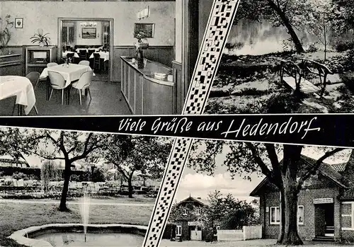 AK / Ansichtskarte 73873476 Hedendorf_Buxtehude Ausflugslokal Gasthaus zur Eiche Klubzimmer Garten Parkterrasse 