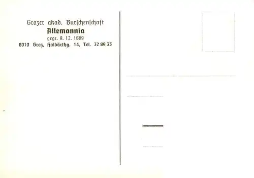 AK / Ansichtskarte  Graz__Steiermark_AT Grazer akad Burschenschaft Allemannia Wappen 