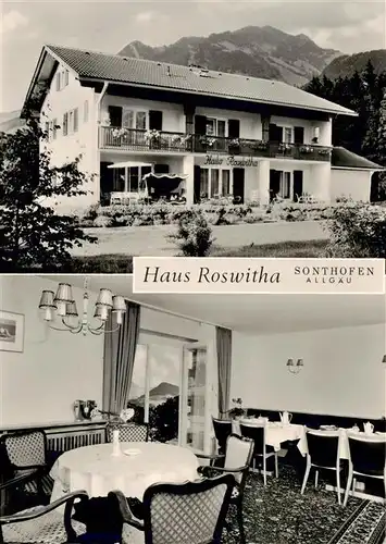 AK / Ansichtskarte 73873486 Sonthofen__Oberallgaeu Haus Roswitha Gaststube 