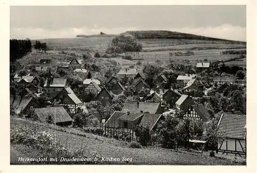 AK / Ansichtskarte  Herkersdorf_Kirchen_Sieg Panorama mit Druidenstein 