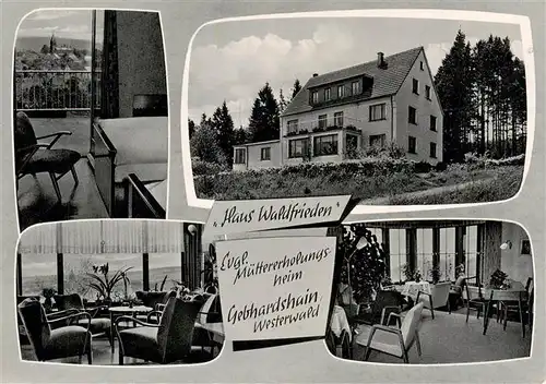 AK / Ansichtskarte  Gebhardshain Haus Waldfrieden Ev Muettererholungsheim Gastraeume Gebhardshain