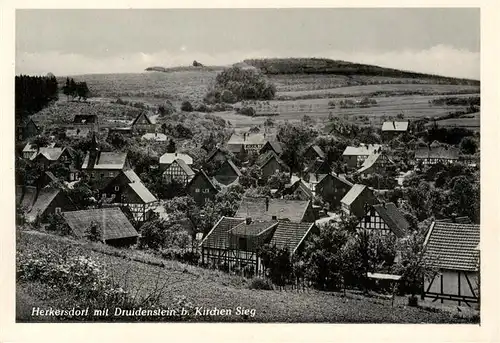 AK / Ansichtskarte  Herkersdorf_Kirchen_Sieg mit Druidenstein 