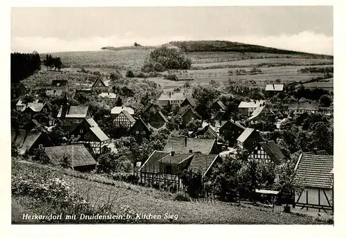 AK / Ansichtskarte  Herkersdorf_Kirchen_Sieg mit Druidenstein 