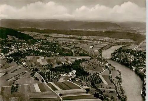 AK / Ansichtskarte  Gailingen_Singen_BW Fliegeraufnahme mit Diessenhofen und Schloss Rheinburg 