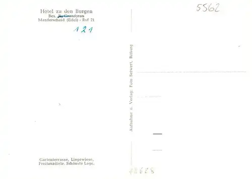 AK / Ansichtskarte  Manderscheid_Eifel Hotel zu den Burgen Manderscheid Eifel
