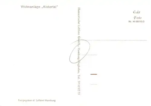 AK / Ansichtskarte  Hamburg Wohnanlage Alstertal Fliegeraufnahme Hamburg