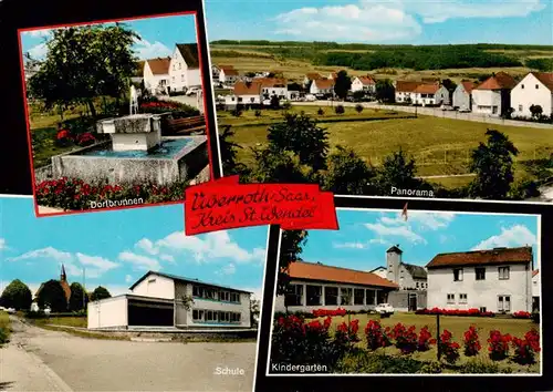 AK / Ansichtskarte  ueberroth_Saar_Tholey_Theley Dorfbrunnen Panorama Schule Kindergarten 