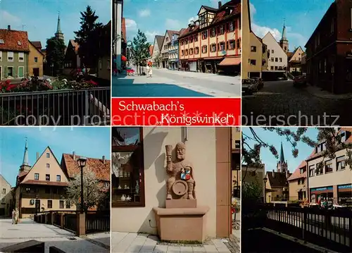 AK / Ansichtskarte 73873570 Schwabach Koenigswinkel Teilansichten Brunnen Schwabach