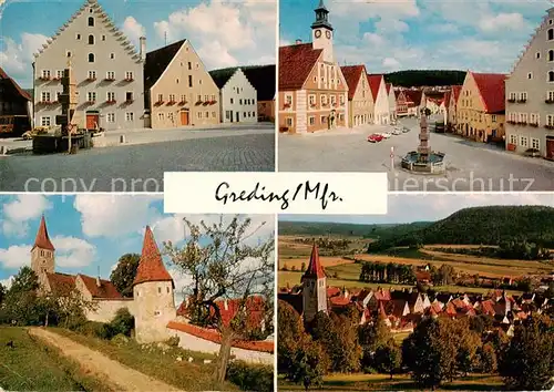 AK / Ansichtskarte  Greding Marktplatz Stadtmauer mit 3 Toren und 20 Tuermen Greding