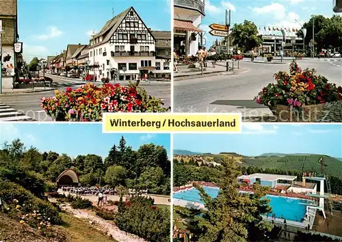 AK / Ansichtskarte 73873593 Winterberg_Hochsauerland Ortspartien Musikpavillon Schwimmbad Winterberg_Hochsauerland