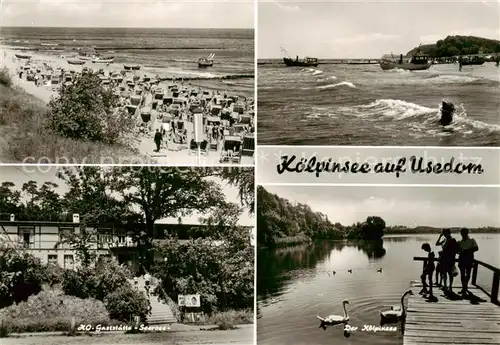 AK / Ansichtskarte  Koelpinsee_Loddin_Usedom Strandpartien HO Gaststaette Seerose Am Koelpinsee 