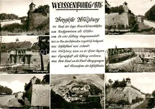 AK / Ansichtskarte  Weissenburg__Bayern Bergfeste Wuelzburg Rossmuehle Burgeingang Kaltes Eck Jungfrau Burghof Hauptwache  