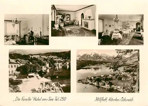 AK / Ansichtskarte 73873680 Millstatt_Millstaettersee_Kaernten_AT Hotel am See Die Forelle Panorama Alpenblick 