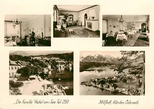 AK / Ansichtskarte  Millstatt_Millstaettersee_Kaernten_AT Hotel am See Die Forelle Panorama Alpenblick 
