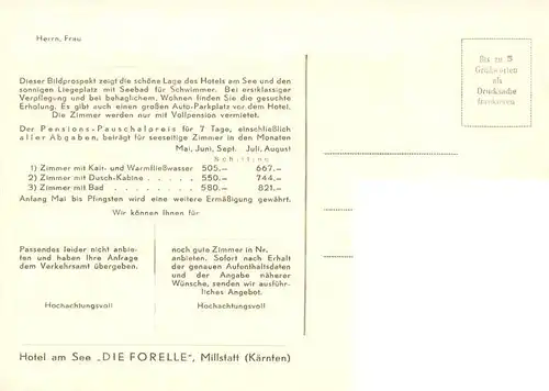 AK / Ansichtskarte  Millstatt_Millstaettersee_Kaernten_AT Hotel am See Die Forelle Panorama Alpenblick 