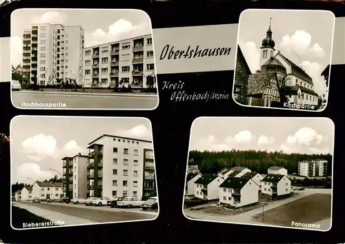 AK / Ansichtskarte  Offenbach__Main Hochhaeuser Biebererstrasse Kirche Panorama 