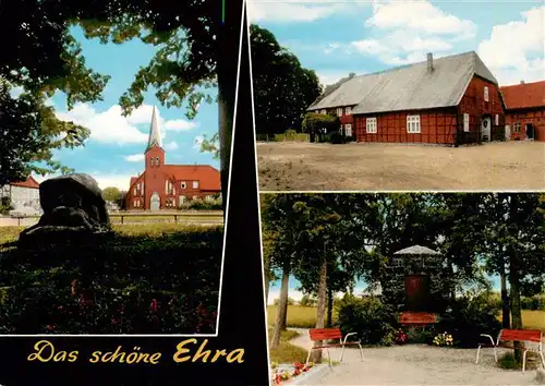 AK / Ansichtskarte  Ehra-Lessien Blick zur Kirche Bauernhof Gedenkstein Ehra-Lessien