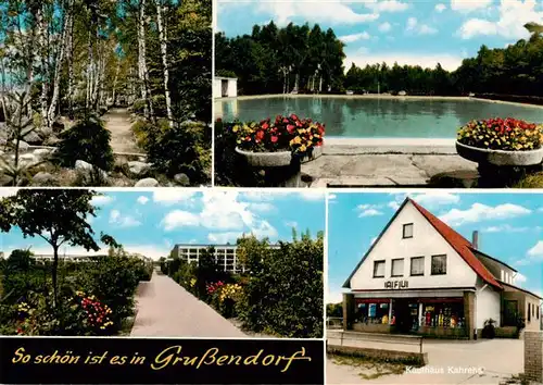 AK / Ansichtskarte  Grussendorf_Sassenburg Freibad Parkanlagen Kaufhaus 