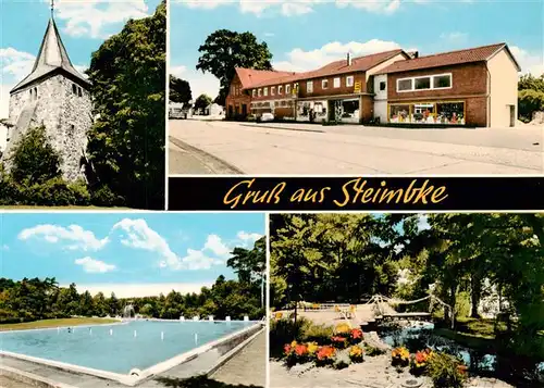 AK / Ansichtskarte 73873790 Steimbke Teilansichten Ladengeschaeft Parkanlagen Freibad Steimbke