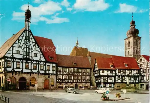 AK / Ansichtskarte  Forchheim_Oberfranken Marktplatz mit Rathaus und St Martinskirche Forchheim Oberfranken