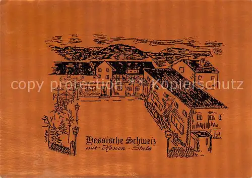 AK / Ansichtskarte 73873824 Hitzelrode_Meinhard Gasthaus Hessische Schweiz Zeichnung 