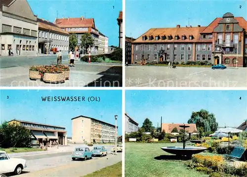 AK / Ansichtskarte 73873842 Weisswasser__Oberlausitz Muskauer Strasse Rathaus Wohnkomplex I Humboldtstrasse Anlagen 