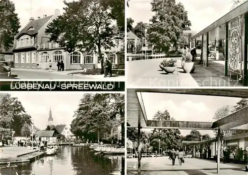 AK / Ansichtskarte  Luebbenau_Spreewald HO Gaststaette Zum gruenen Strand der Spree Hafenpartien Luebbenau Spreewald