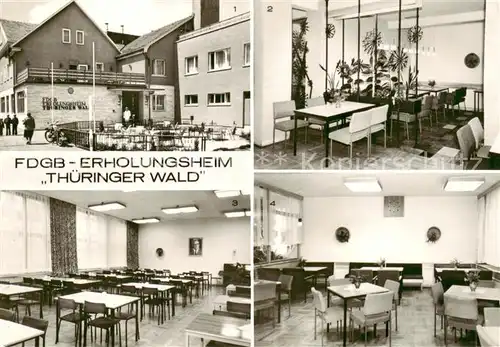 AK / Ansichtskarte  Georgenthal_Gotha FDGB Erholungsheim Thueringer Wald Aussen Kantine Speiseraum Weinstuben Georgenthal Gotha