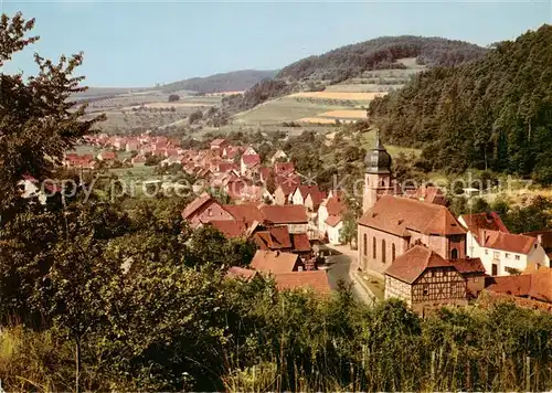 AK / Ansichtskarte  Heimbuchenthal Panorama mit Kirche Heimbuchenthal