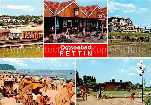 AK / Ansichtskarte  Rettin_Neustadt_Holstein Ostseebad Restaurant Strandpartie Pferdekoppel 