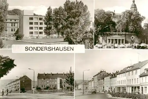 AK / Ansichtskarte 73873884 Sondershausen_Thueringen Kreiskrankenhaus Markt mit Alter Wache Neubauten beim Bahnhof Lenin Allee Sondershausen Thueringen