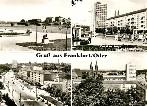 AK / Ansichtskarte 73873893 Frankfurt_Oder Oderpromenade Karls Marx Strasse Kirche Frankfurt Oder