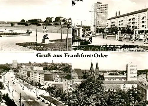 AK / Ansichtskarte  Frankfurt_Oder Oderpromenade Karls Marx Strasse Kirche Frankfurt Oder