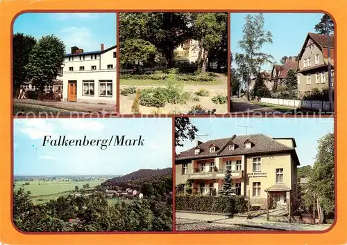 AK / Ansichtskarte  Falkenberg_Mark FDGB Erholungsheim Zum Falken Theodor Fontane Platz Teilansicht Oderbruch FDGB Bettenhaus Am Buchenberg Falkenberg Mark