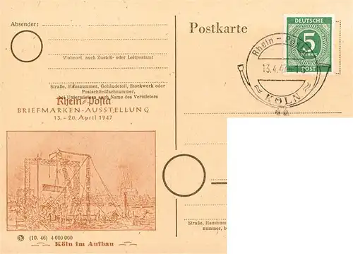 AK / Ansichtskarte  Koeln__Rhein Rhein Posta Briefmarken-Ausstellung Tag der Deutschen Kunst 1939 
