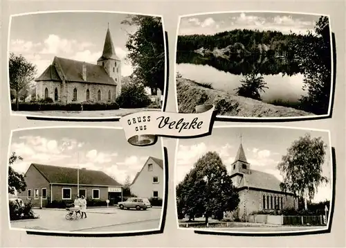 AK / Ansichtskarte 73873919 Velpke Teilansichten Kirche Partie am Wasser Velpke