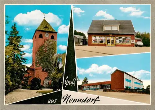 AK / Ansichtskarte  Nenndorf_Harburg Kirche Ladengeschaeft Nenndorf Harburg