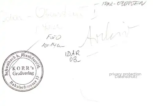 AK / Ansichtskarte  Idar-Oberstein_Jdar-Oberstein Teilansicht mit Burgruine 