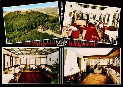AK / Ansichtskarte 73873988 Heiligenberg_Hessen Burg Hotel Fliegeraufnahme Gastraeume 