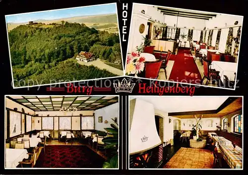 AK / Ansichtskarte  Heiligenberg_Hessen Burg Hotel Fliegeraufnahme Gastraeume 