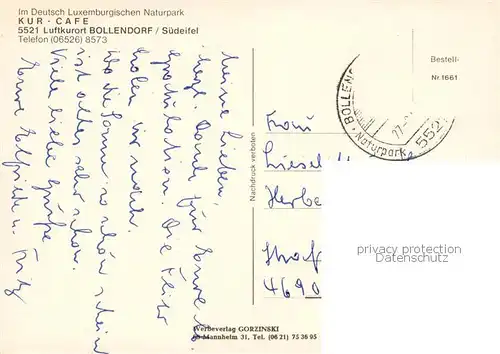 AK / Ansichtskarte  Bollendorf__Suedeifel Kurcafe Gastraeume Panorama 