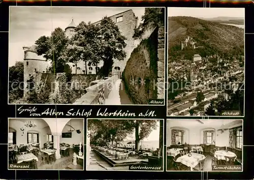 AK / Ansichtskarte 73874070 Wertheim_Main Altes Schloss Altstadt Rittersaal Gartenterrasse Turmstuebchen Wertheim Main