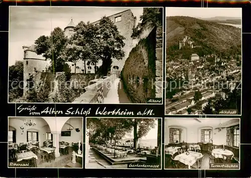 AK / Ansichtskarte  Wertheim_Main Altes Schloss Altstadt Rittersaal Gartenterrasse Turmstuebchen Wertheim Main