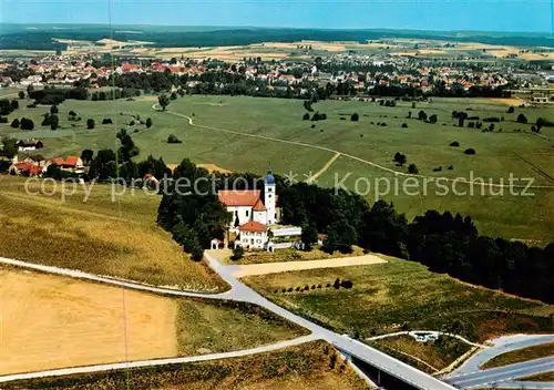 AK / Ansichtskarte  Biburg_Augsburg Wallfahrtskirche Allersdorf Pfarrei Biburg Fliegeraufnahme Biburg Augsburg