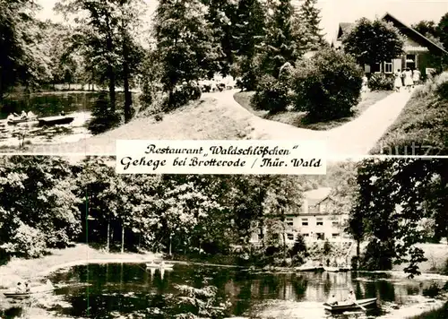 AK / Ansichtskarte  Brotterode Restaurant Waldschloesschen Gehege Gondelteich Brotterode